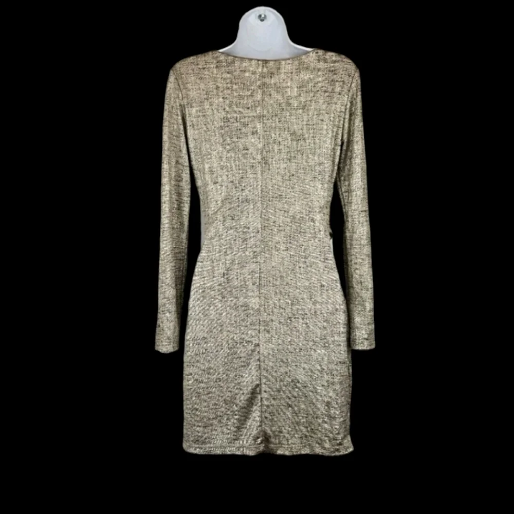 COPY - Lulus Luxe of My Life Metallic Gold Long Sleeve Bodycon Dress Medium - Picture 8 of 14
